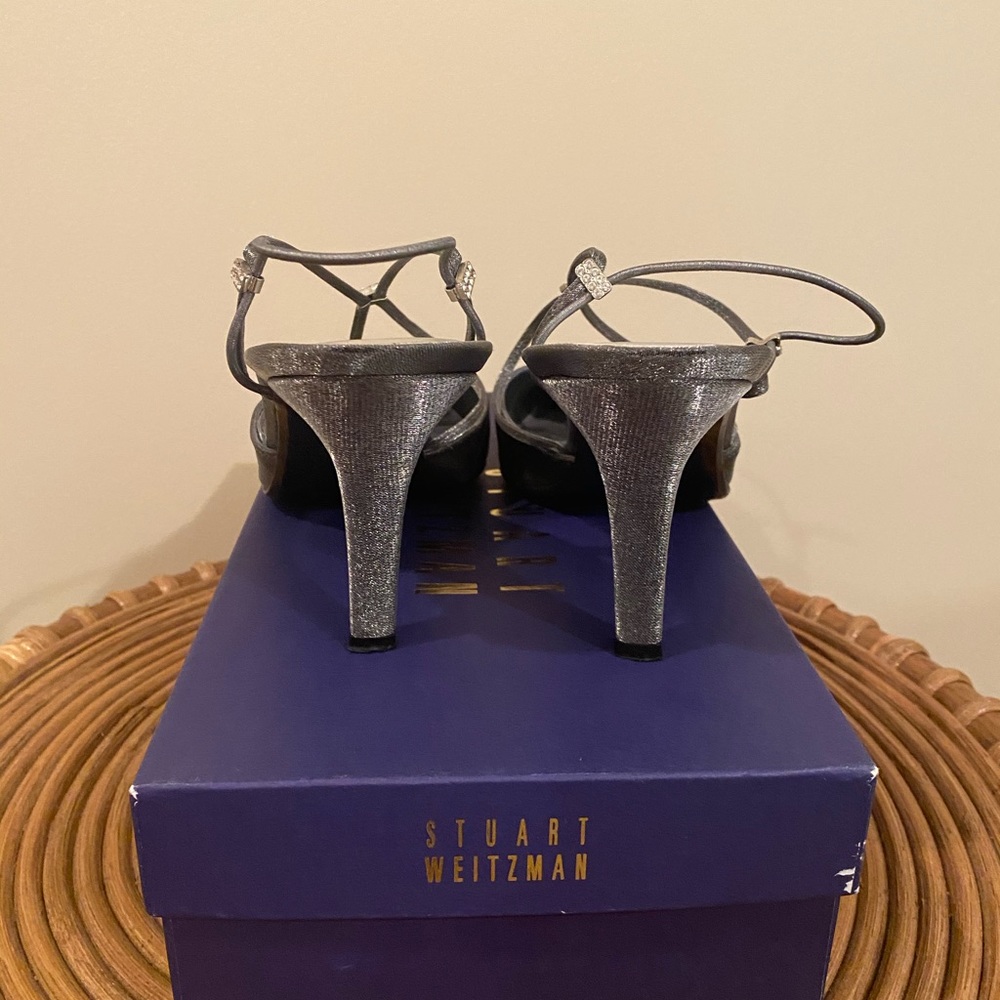 Stuart Weitzman Pewter Pointed Heels - image 4